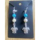 Blue turtle earrings